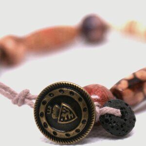 Unisex painted wood corded bracelet BU-8-006